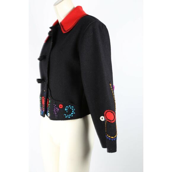 Patchwork Collared Button Down Short Size XS by CINDY OWINGS Designs jacket - Picture 3 of 9